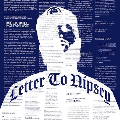 Meek Mill Feat Roddy Ricch Letter To Nipsey Audio Hip Hop News Daily Loud - loud music roblox id hip pop